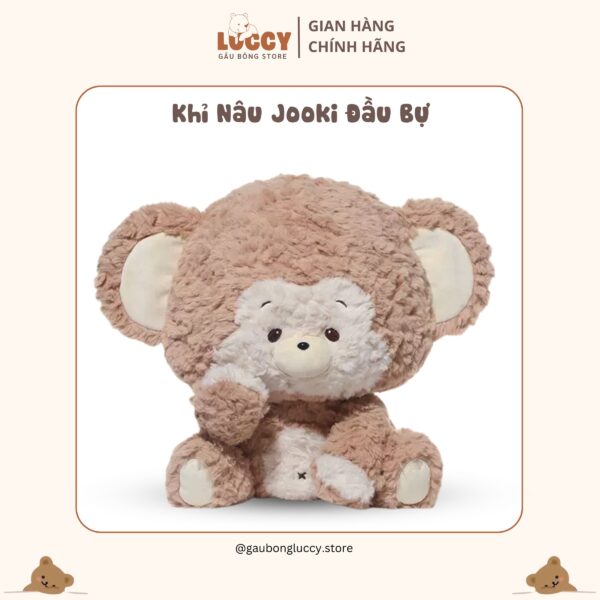 Gấu Bông Khỉ Nâu Jooki Đầu Bự 33cm